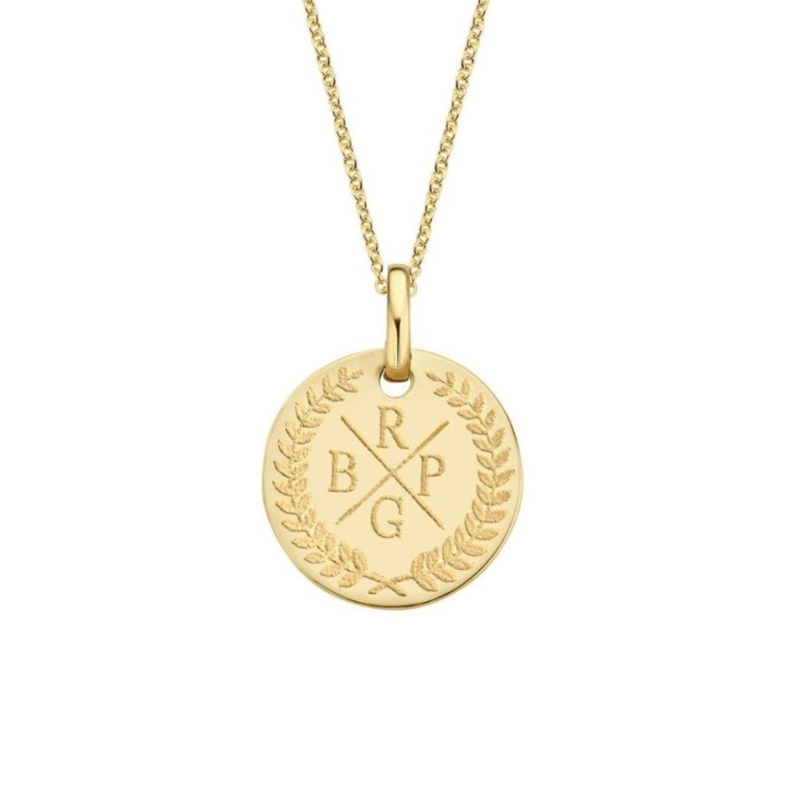 Sieraden Minitials | Minitials Middel Disc Olijftak Ketting