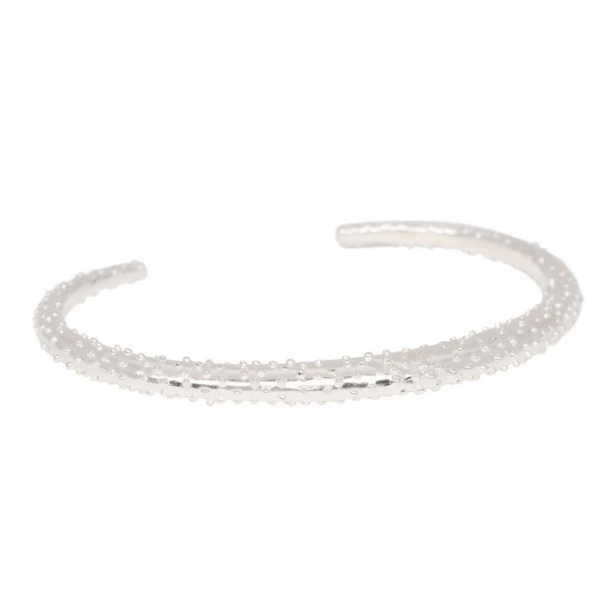 Sieraden Anna + Nina | Anna + Nina Armband Puffer Fish Cuff Silver