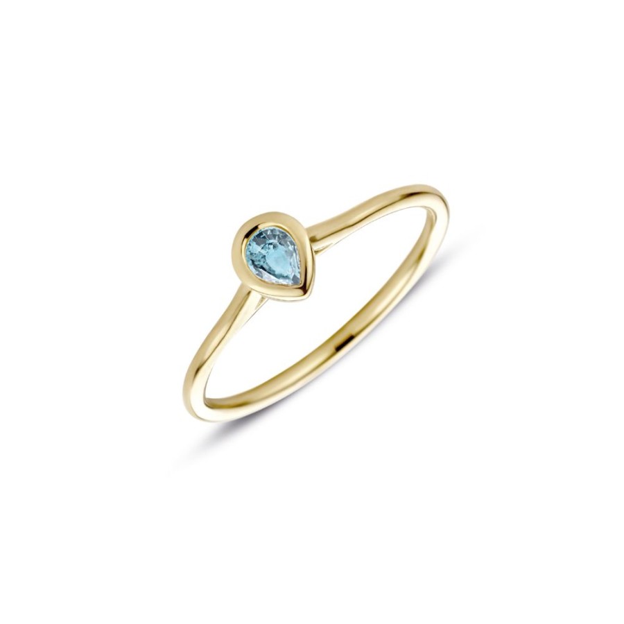 Sieraden Miss Spring | Miss Spring Ring Brilliantly Bezel Pear Aquamarijn Msr715Aq