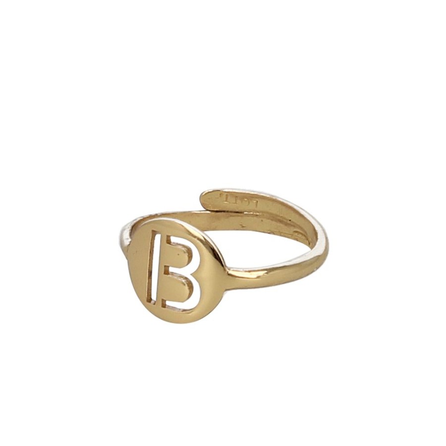 Sieraden LOTT. Gioielli | Lott Ring Small Letter Goudkleurig