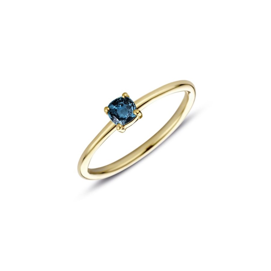 Sieraden Miss Spring | Miss Spring Ring Brilliantly Cushion London Blauw Topaas Msr713Lbt