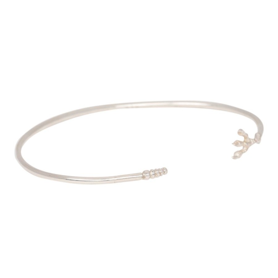 Sieraden Anna + Nina | Anna + Nina Armband Bird Leg Cuff Silver