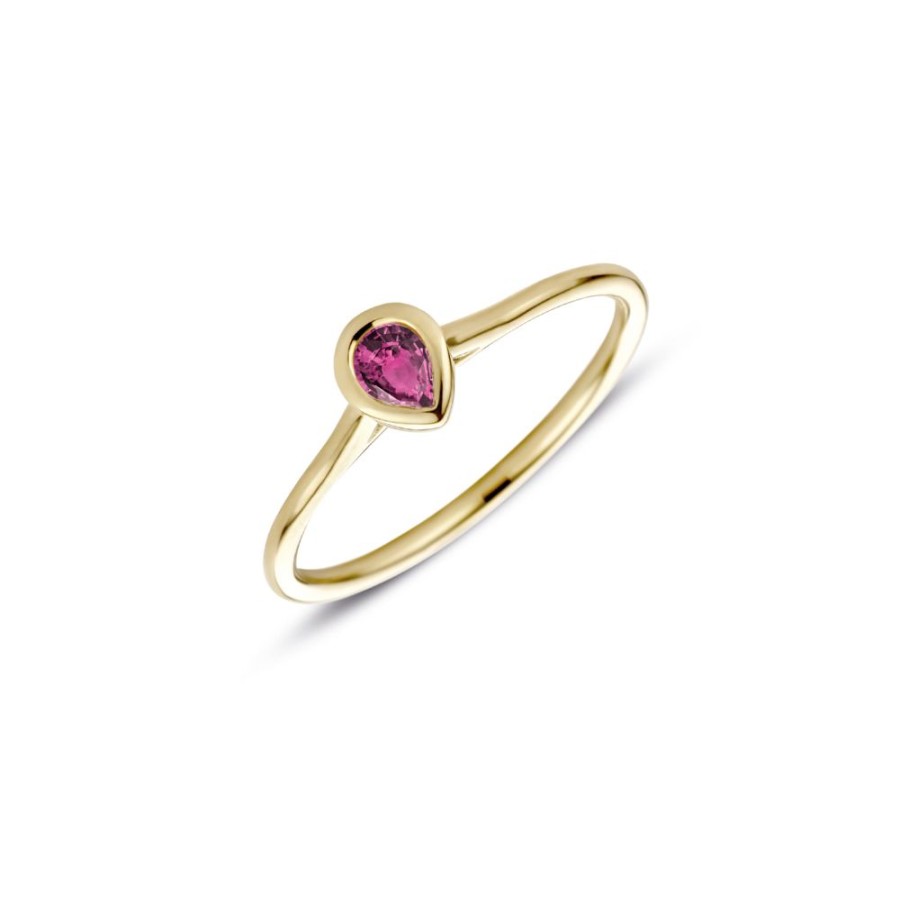 Sieraden Miss Spring | Miss Spring Ring Brilliantly Bezel Pear Roze Toermalijn Msr715Rt