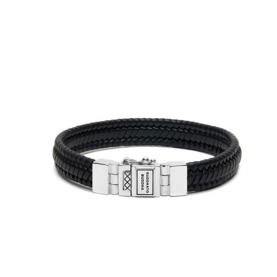 Sieraden Buddha to Buddha | Buddha To Buddha Armband 181Bl Edwin Small Leather Black