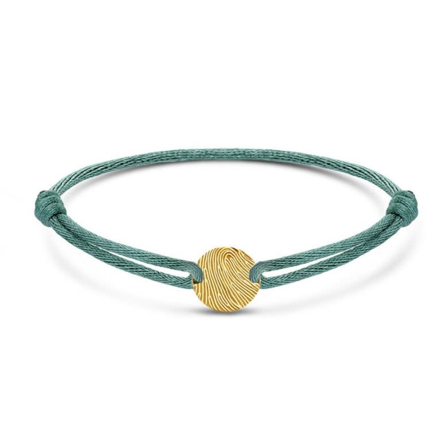 Sieraden Minitials | Minitials Vingerafdruk Kleine Disc Satijn Armband