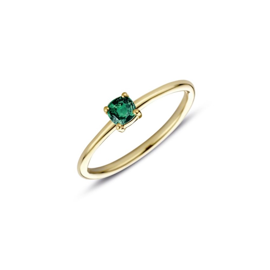 Sieraden Miss Spring | Miss Spring Ring Brilliantly Cushion Groene Toermalijn Msr713-Gt